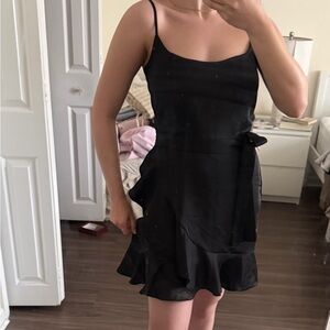 Lulu's Black Ruffle Mini Dress